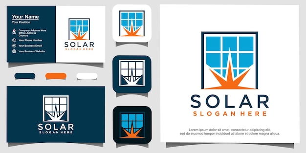 Sun solar energy logo design template