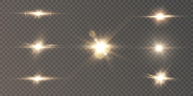 Sun star flare pngBright light effect with rays and highlights for vector illustration