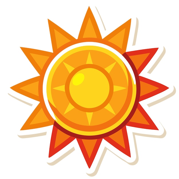 Vector sun sticker clip art vector design and white background