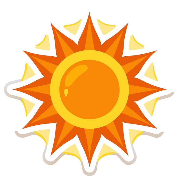 Vector sun sticker clip art vector design and white background