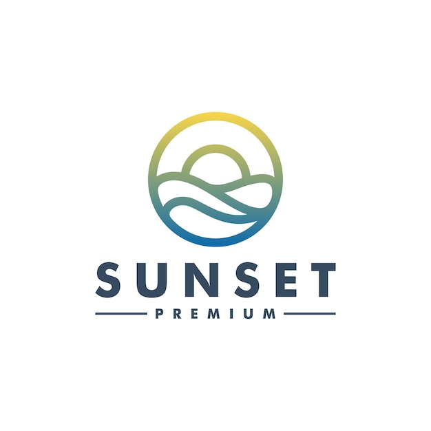 Sun Sunset logo template vector icon logotype