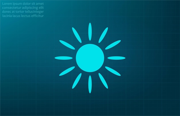 Sun symbol vector illustration on a blue background Eps 10