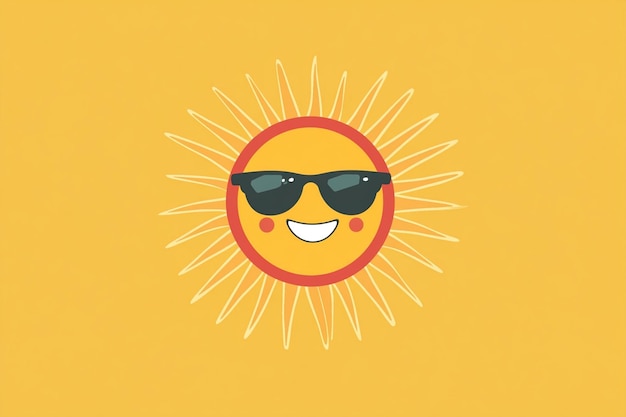 Vector sun wearing sunglasses vector graphic