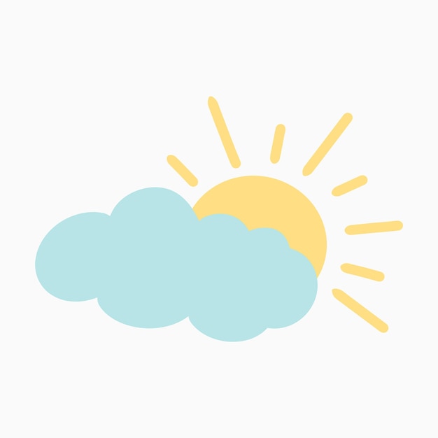 Sun with cloud illustration