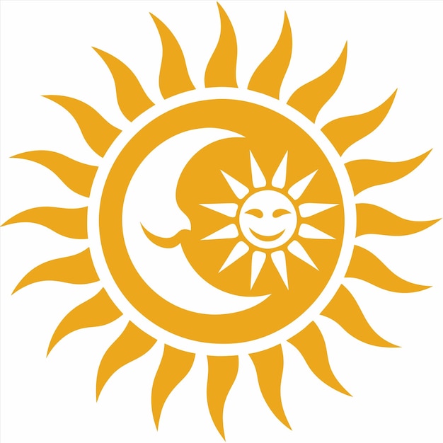 a sun with a yellow and orange design that says  sun