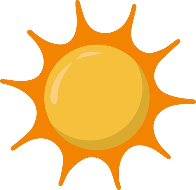 The sun Yellow icon on a white background Vector illustration of the sun