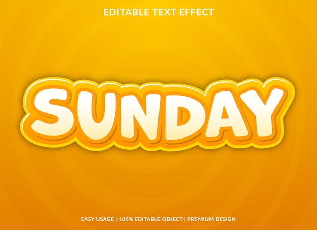 sunday editable text effect template use for business logo and brand