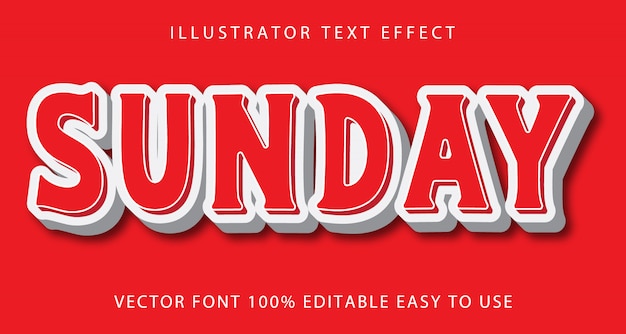 Sunday   Editable Text Effect