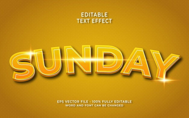 Sunday editable text effect