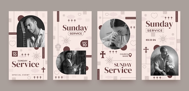 Vector sunday service instagram stories