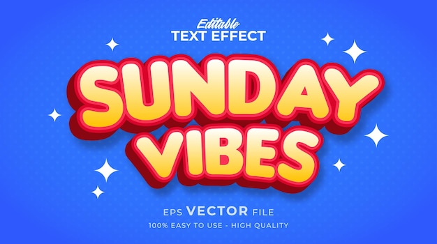 Sunday vibes typography premium editable text effect