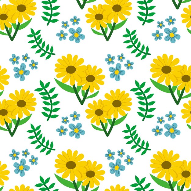 sunflower autumn vector seamless pattern background