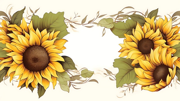 sunflower border design