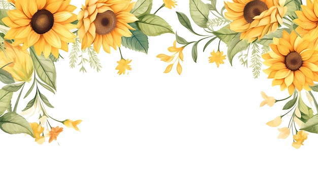 Vector sunflower border design