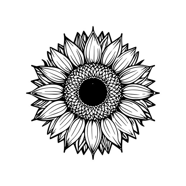 Vector sunflower coloring pages sunflower outline vector