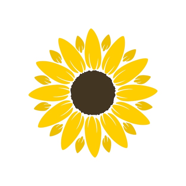 Sunflower icon in flat style Flora vector illustration on isolated background Sunflower sign business concept