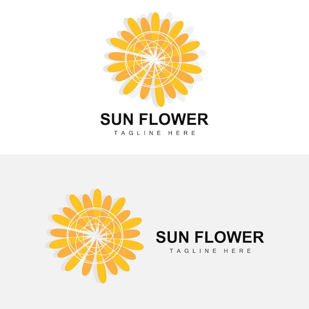 Sunflower Logo Design Ornamental Plant Garden Plant Icon Vector Company Product Brand