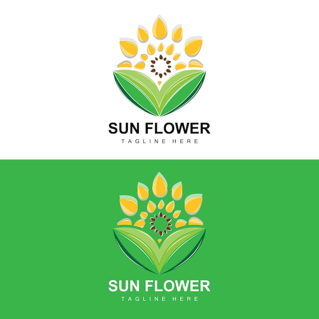 Sunflower Logo Design Ornamental Plant Garden Plant Icon Vector Company Product Brand