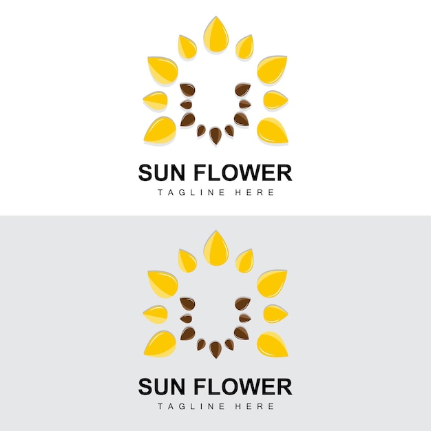 Sunflower Logo Design Ornamental Plant Garden Plant Icon Vector Company Product Brand