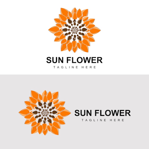 Sunflower Logo Design Ornamental Plant Garden Plant Icon Vector Company Product Brand