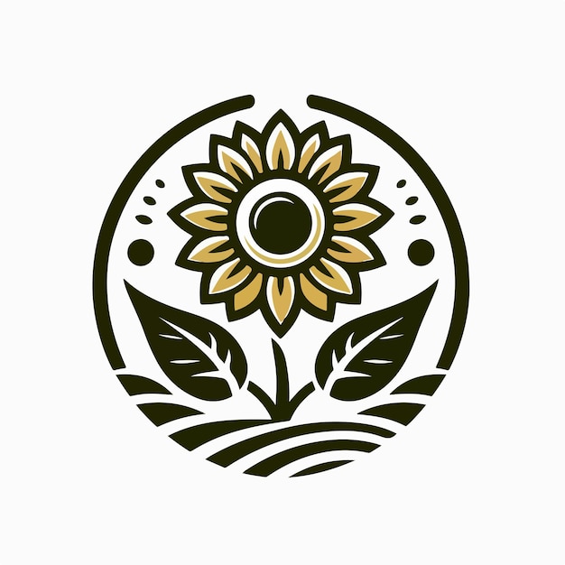 Vector sunflower logo illustration