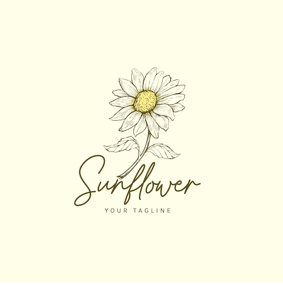 Sunflower logo template for your brand