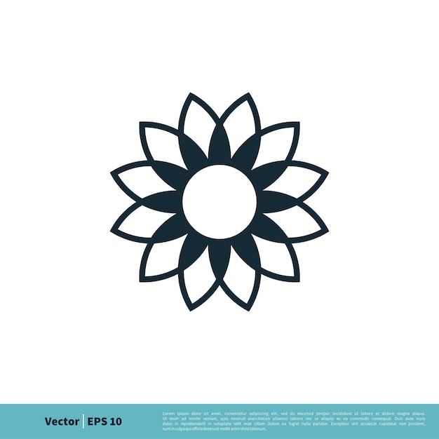 Sunflower Ornamental Icon Vector Logo Template Illustration Design Vector EPS 10