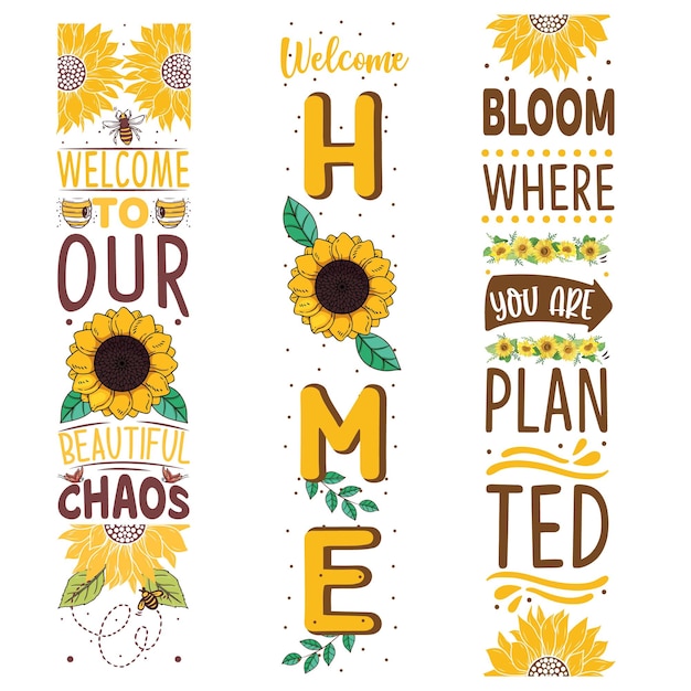 Sunflower Porch Signs Design Bundle