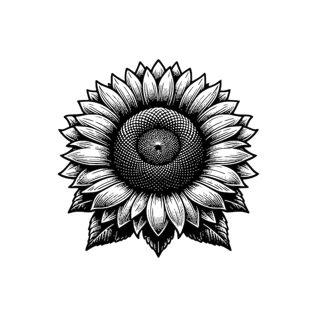 Vector sunflower silhouette