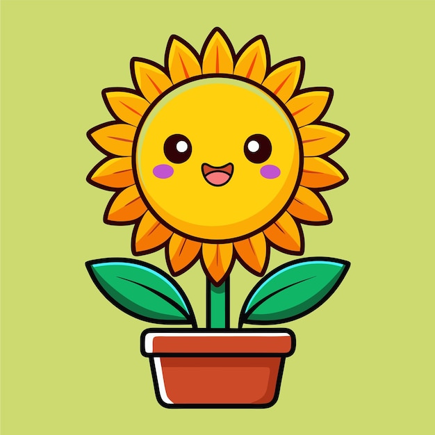 Sunflower sticker vector