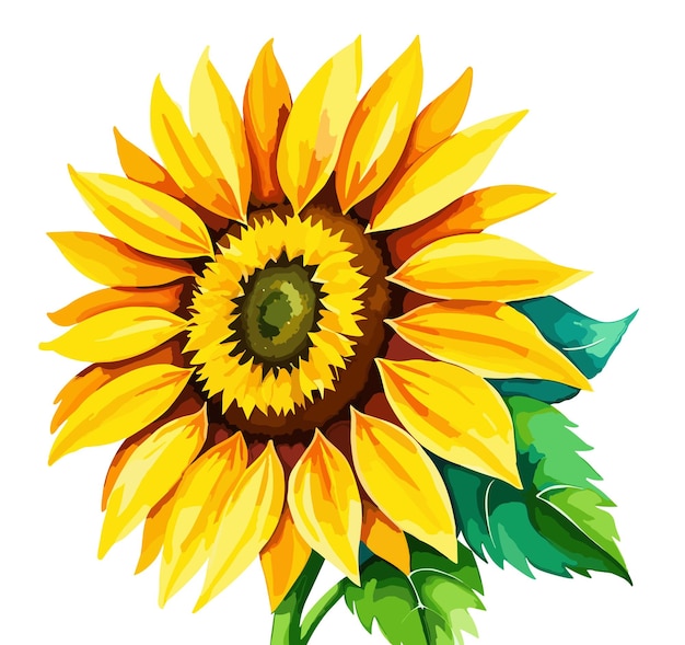 sunflower watercolor bouquet flower illustration