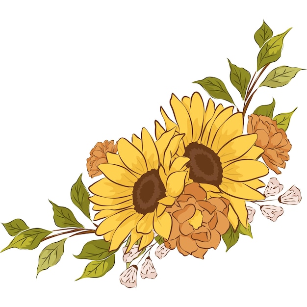 Sunflower Yellow Flower Illustration Clipart