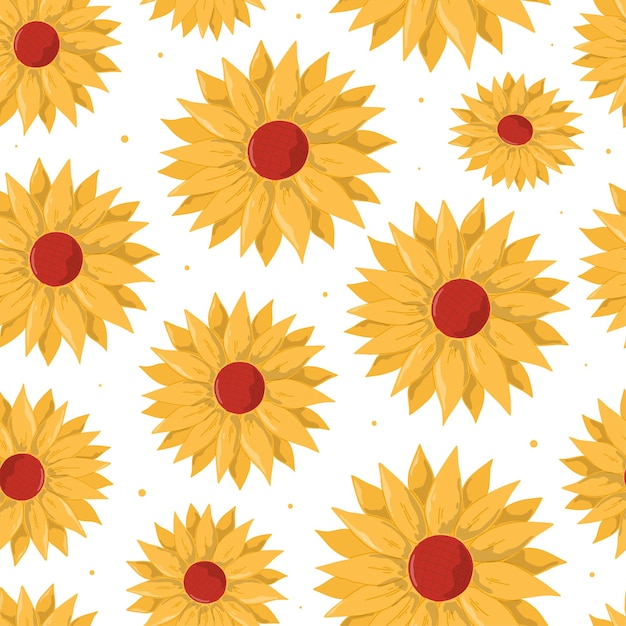 Sunflowers seamless pattern for wrapping paper, wallpaper, scrapbooking, textile