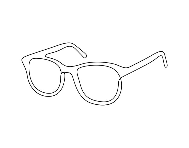 Vector sunglass in one continuous line drawing vector illustration