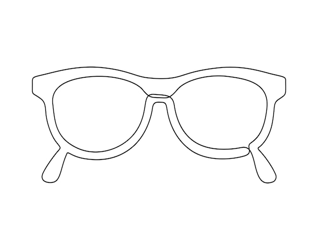 Vector sunglass in one continuous line drawing vector illustration