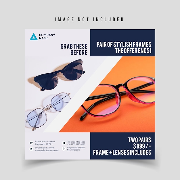 Sunglass special offer social media post template