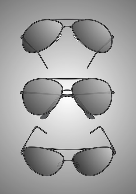 Sunglasses black and white on gradient background