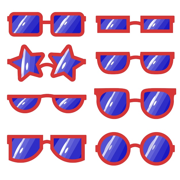 Sunglasses icon set