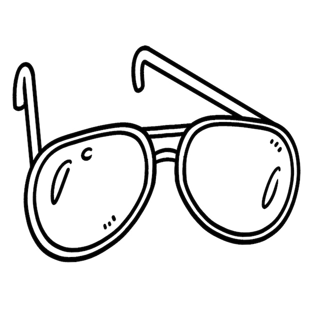 Sunglasses Isolated Coloring Page for Kids