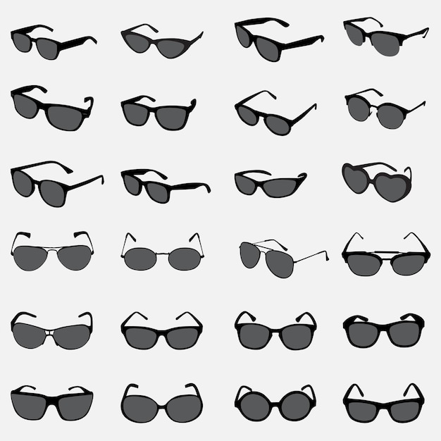 Sunglasses vector silhouettes design template