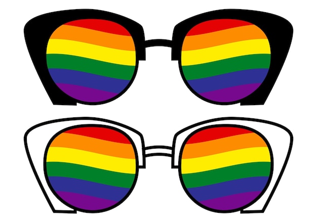 Sunglasses with LGBT transgender flag Gay Pride LGBT community Equality and selfaffirmation