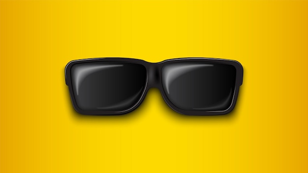 Vector sunglasses on yellow background vector illustration