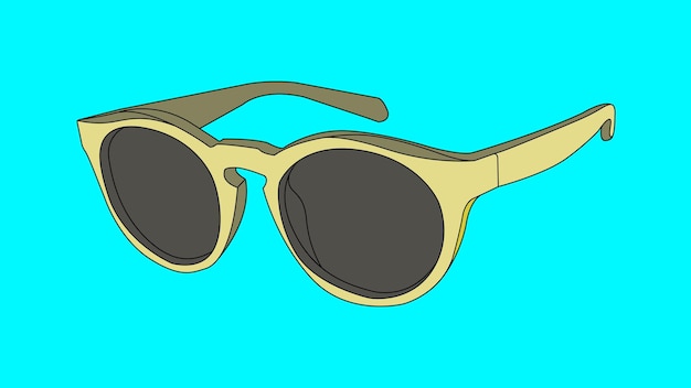 Sunglasses Yellow Lineart Circular Sunglasses