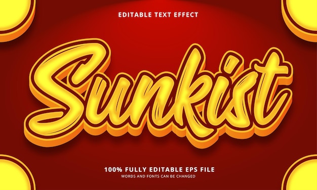 Sunkist text style editable text effect