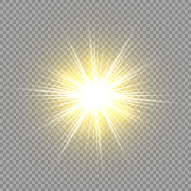 sunlight special lens flare light effect on transparent background