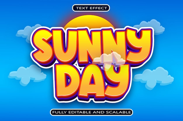 Sunny Day Editable Text Effect 3 Dimension Modern Style