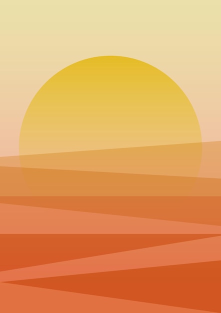 Vector sunny valley gradient landscape background illustration poster