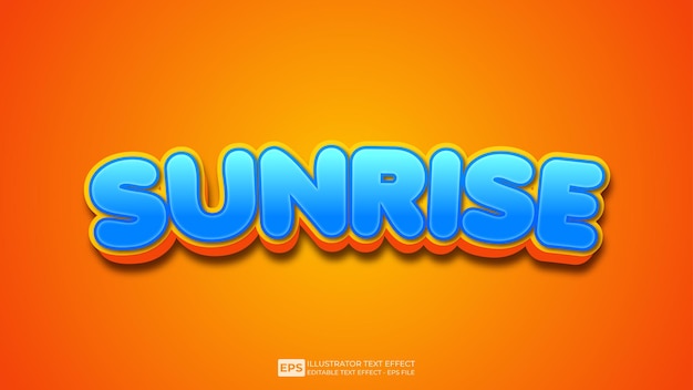 Sunrise editable 3D text effect font