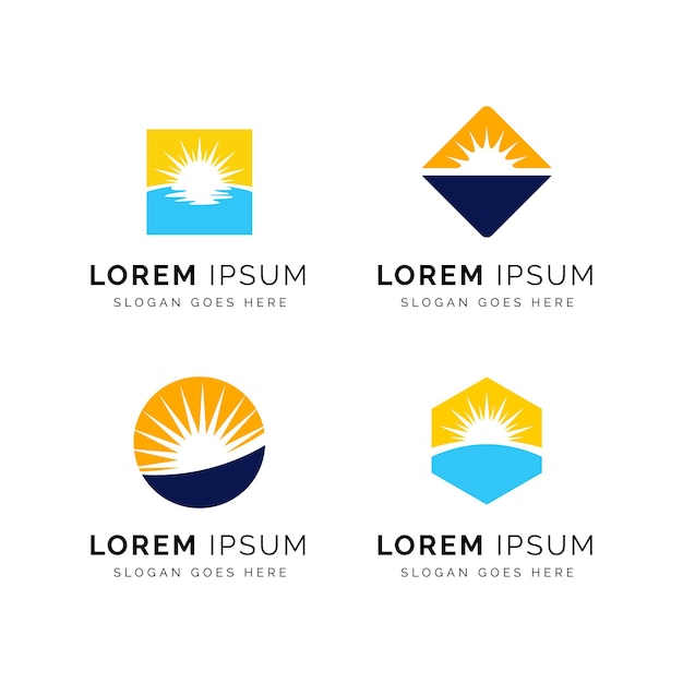 Sunrise logo template Sun logo template