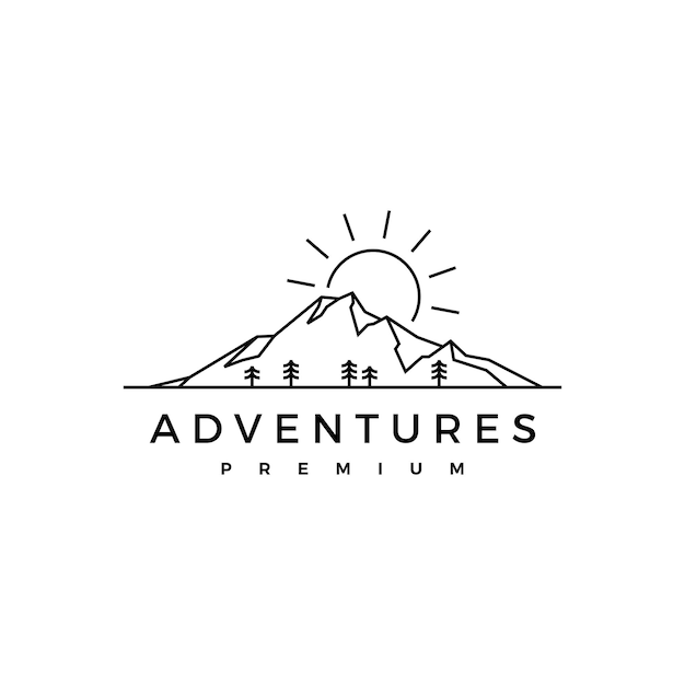 Sunrise mountain pine wood adventure logo